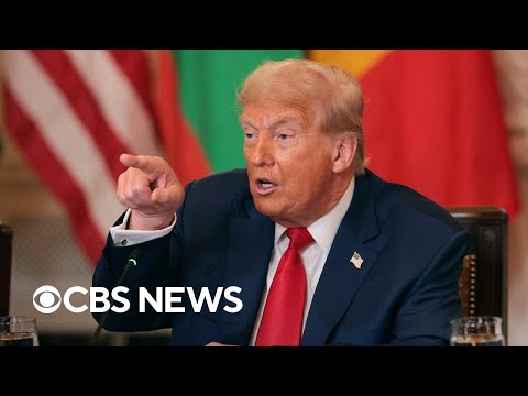 YouTube video thumbnail: Trump Meeting With African Leaders at White House, Sends More Tariff Letters
