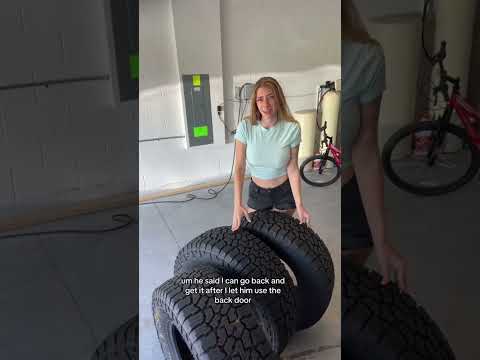 The neighbor gave me free tires for letting him use the back door 😱🙈