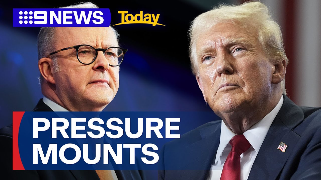Pressure for PM to meet Trump amid AUKUS uncertainty | 9 News Australia