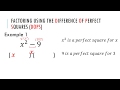 Factoring Difference of Perfect Squares