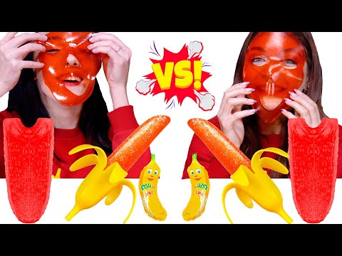 ASMR Full Video PINK AND YELLOW Candy Eating Mukbang