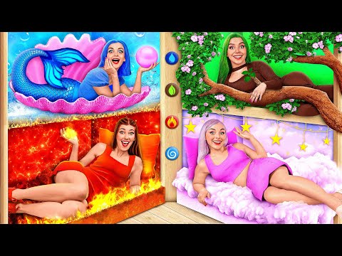 Four Elements Build a Bunk Bed | Funny Situations by Mega DO Challenge