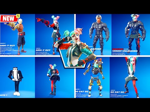 KARUTA HARLEY QUINN Fortnite doing all Built-In Emotes and Funny Dances シ