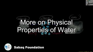 More on Physical Properties of Water