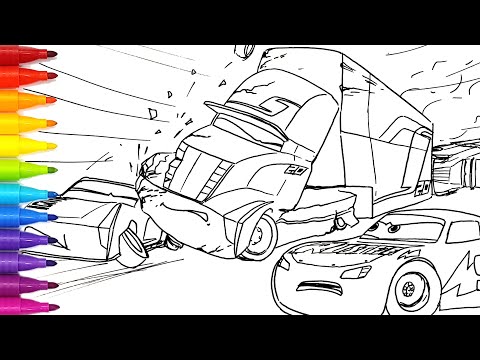 Jackson Storm Hit by Gale in Shocking Crash as McQueen Watches . CARS 4 Drawing & Coloring Pages