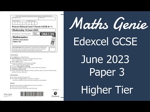 Edexcel Higher Paper 3 June 2023 Exam Walkthrough