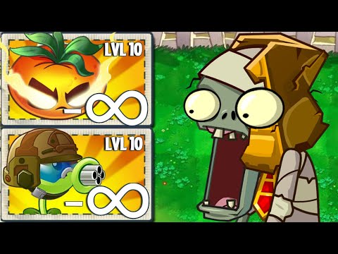 PvZ 2 Challenge - All Plants x5 use POWER UP Infinite! Vs 50 Pyramid Head Zombies Level 10