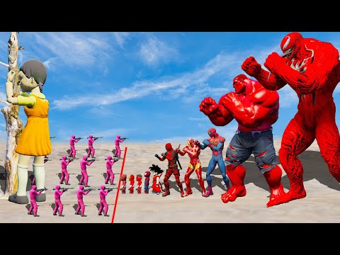 Evolution Of RED HULK Family  Playing Squid Game 2 Animation 3D - GTA V | 어몽어스 오징어 게임 2