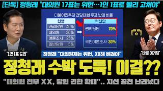 정청래 당대표 폭탄 선언! "대의원 폐지 + 00 추진".. 지선 공천도 당원이? 언알바도 깜놀한 이유