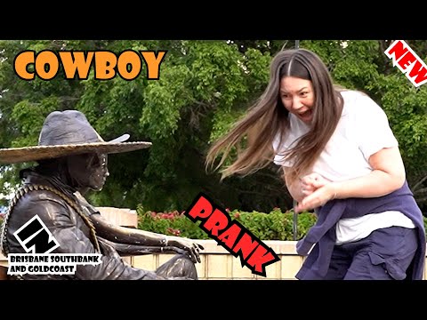 #cowboy_prank. She said, what if they are real people ? Hahahah