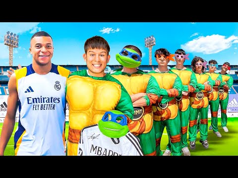 SORPRENDI A MBAPPE CON 10 TORTUGAS NINJA PARA CONOCERLE.. *Real Madrid*