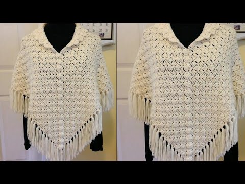 شال كروشيه مثلث شيك وسهل جدا /crochet shawl