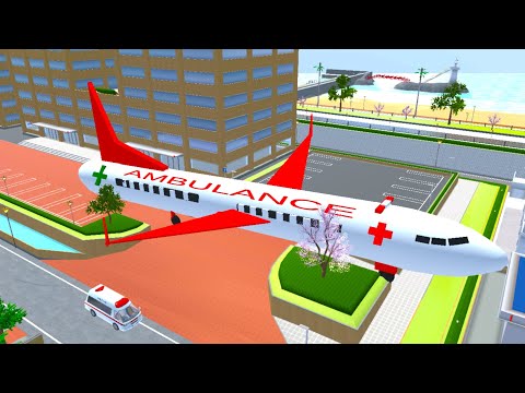 Pesawat Ambulance Muat Pasien ke luar Negri 🤣 sakura school simulator