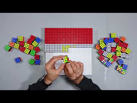 Creating 40 Country Flags Using Rubik's Cubes