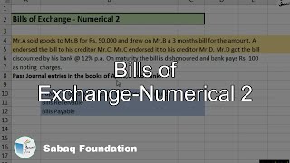 Bills of Exchange-Numerical 2