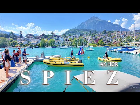 SPIEZ SWITZERLAND 🇨🇭 Cute town at wonderful location Walking tour in Region Jungfrau 4K / Lake Thun