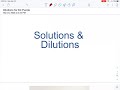 Exploring Solutions and Dilutions in Chemistry