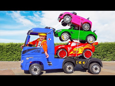 Max and Katy their tow truck cars