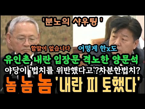 유인촌,"내란 옹호하다" 결국 박살났다! 분노의 샤우팅에 한마디도 못했다.국무위원 한x도 대박.