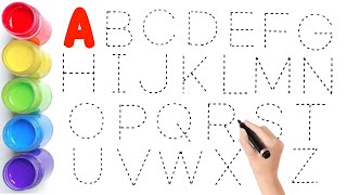 Alphabet, ABC Song, ABCD, A to Z, Kids Rhymes, Writing Alphabet along Dotted Lines for Toddlers
