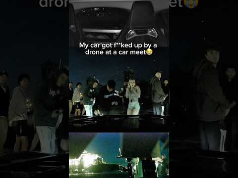 My car got hit by a drone at a car meet 😭🤦‍♀️ #cars #cartok #automobile #supra #carmeet #dashcam