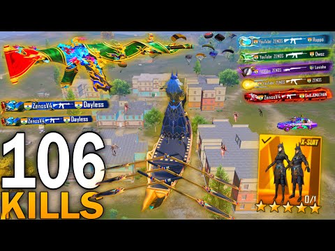 106 SOLO KILLS!!😈BEST LANDING in ATTACK ON TITAN MODE | Pubg Mobile BGMI