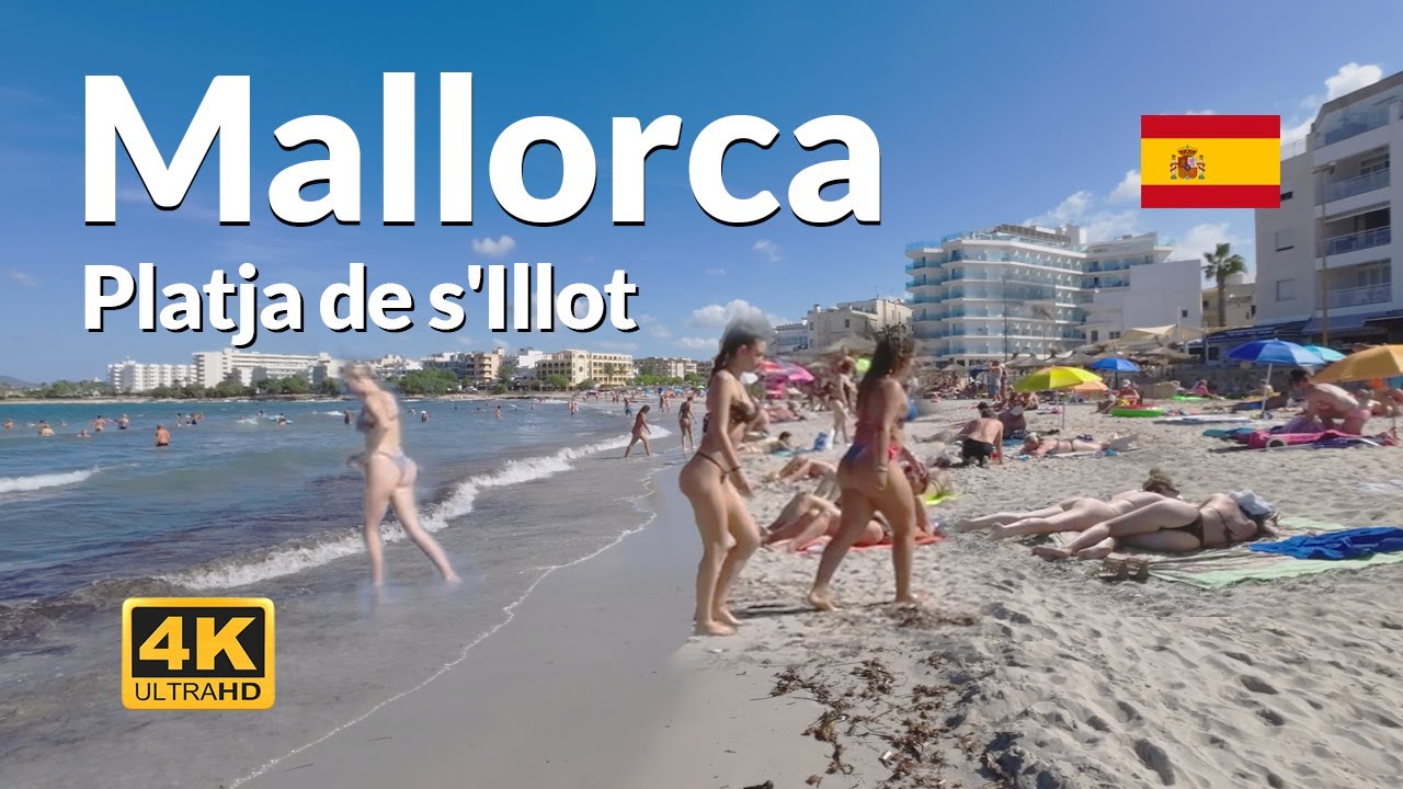 Mallorca Beach Walk Platja de s’Illot Majorca Spain 4K 🇪🇸