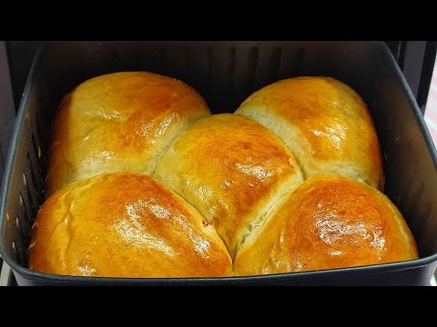 PÃO FEITO NA AIR FRYER  EM MINUTOS 😋 RECHEADO |#kdeliciacozinha