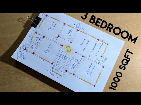 1000 sqft ka ak accha ghar ka naksha II 3bedroom floor plan II 24 x 40 new best home design