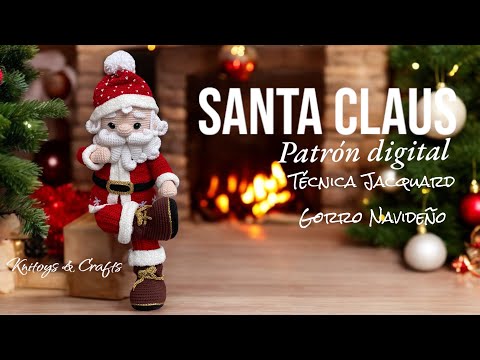 Espectacular SANTA CLAUS PAPÁ NOEL Amigurumi a crochet | PATRÓN DIGITAL - Técnica gorro navidad