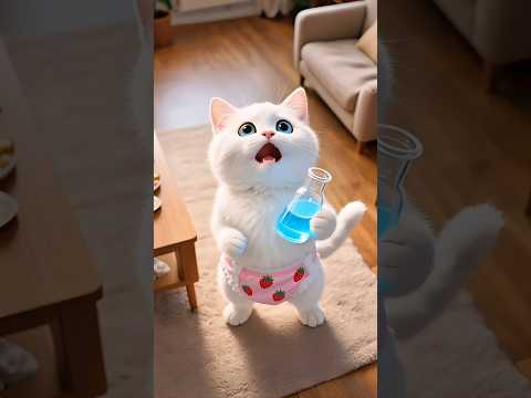 القطة مياو لقيت تركيبه السحريه 😨😱