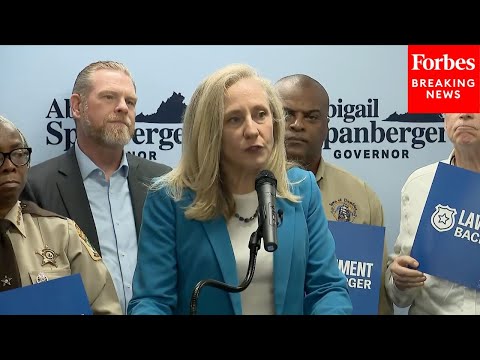 YouTube video thumbnail: Abigail Spanberger Delivers Remarks At Virginia Law Enforcement Event