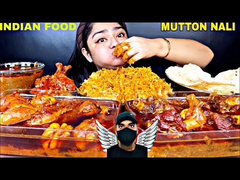 SPICY SPICY MUTTON FAT CURRY WITH 2 WHOLE CHICKEN PULAO AND RAITA, EXTRA GRAVY | ASMR EATING SHOW