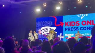 PCA and Rob Zastryzny join Clark the Cub to griddy with a Cubs fan