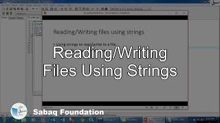 reading/writing  files using strings