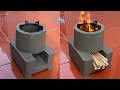 How to make a simple outdoor mini wood stove with old cement and foam - Great idea for a wood stove