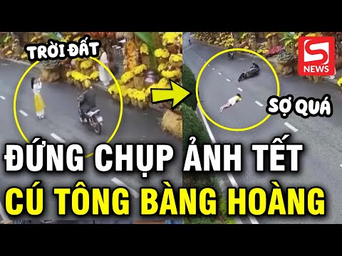 Xôn xao clip 2 cô gái đang vui vẻ chụp ảnh trên đường hoa Đà Lạt bỗng bị tông mạnh