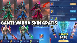 CRYSTAL GANTI WARNA SKIN ML GRATIS ! CUMA LOGIN DOANG & UPDATE NEXT PROJECT MLBB TERBARU