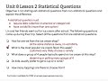 Understanding Statistical Questions and Data