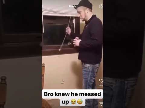 He was fully aware that he had made a mistake…😅😂🤣 #Upsss #AC #Window #Accident #Funny #Video