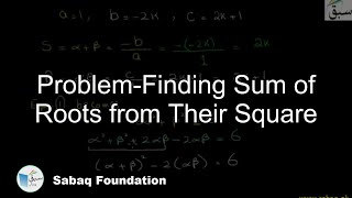 Problem on Finding Sum of Roots fromTheir Square