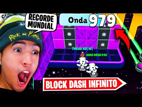 🔥 FIZ O NOVO RECORDE DE ONDAS EM 2025 NO BLOCK DASH INFINITO 😱