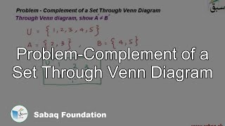 Problem-Complement of a Set Through Venn Diagram
