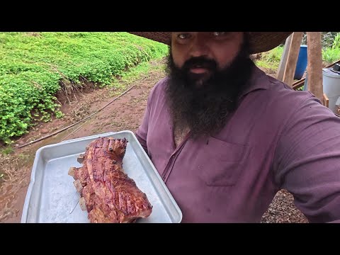 fazendo uma costela no tambor e limpando o porão da casa