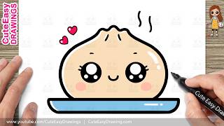How to Draw a Cute Bao Dumpling | Easy Kawaii Dumpling Drawing Step by Step for Kids and Toddlers!
