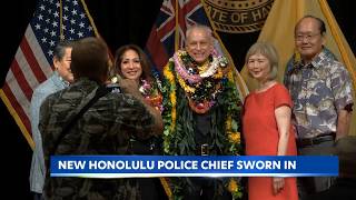 YouTube video thumbnail: Honolulu's new Police Chief David Lazar Gets Sworn in