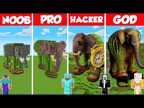 Lirili Larila Build Battle Challenge - Noob vs Pro vs Hacker vs God - Minecraft Animation