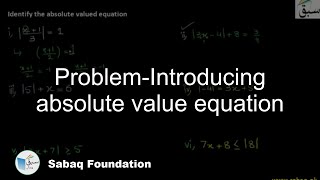 Problem-Introducing absolute value equation