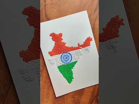 Independence Day Art 🇮🇳🎨/ Creative art with tissue paper #shorts