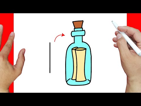 Cómo dibujar un Mensaje en una Botella paso a paso | Dibujos fáciles